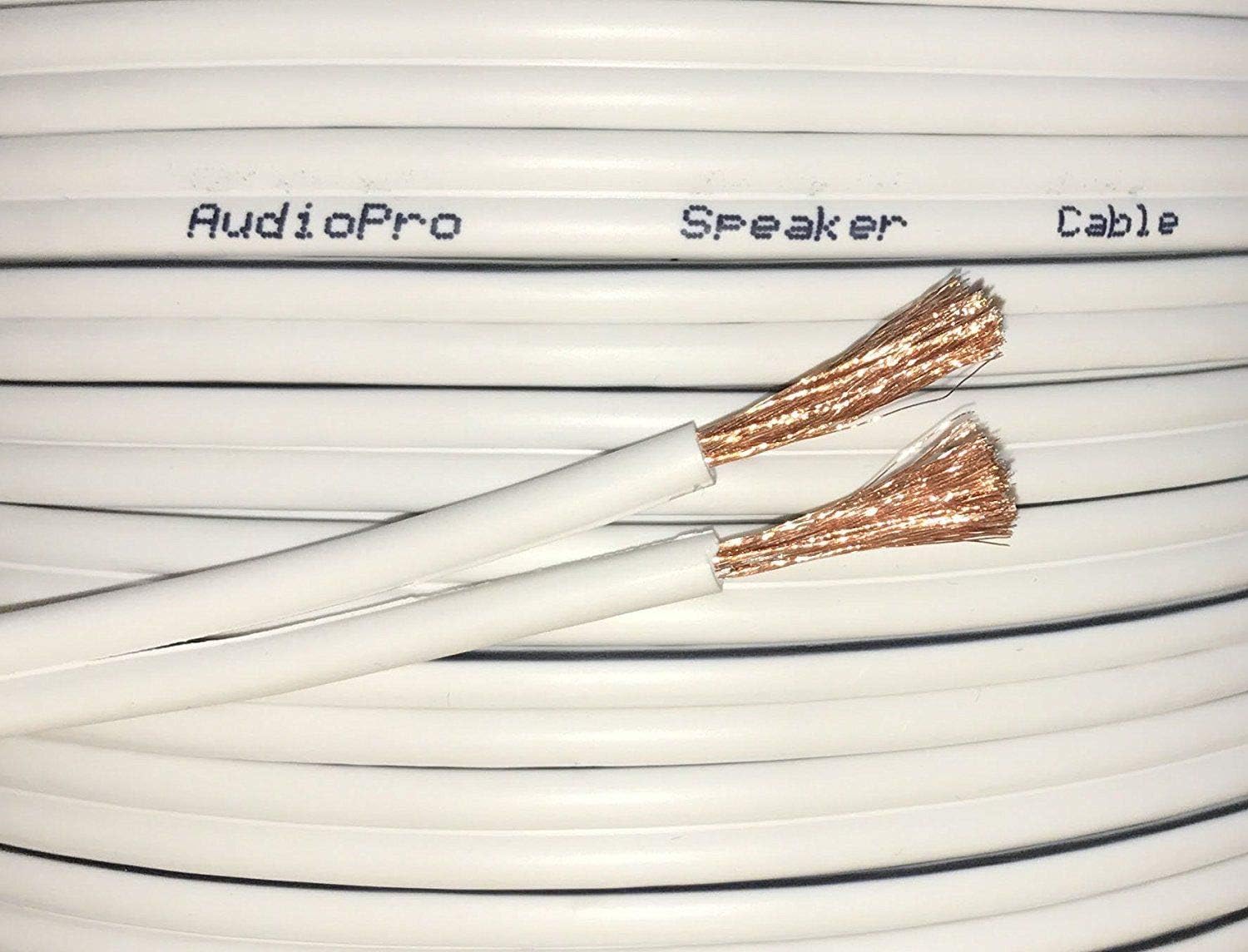 AudioPro Speaker Cable Wire 13 AWG (2 x 234 Strands) Select 25m or 50m Reel Colour White/Clear Transparent HiFi Home Audio Surround Sound etc (50m Reel, White)