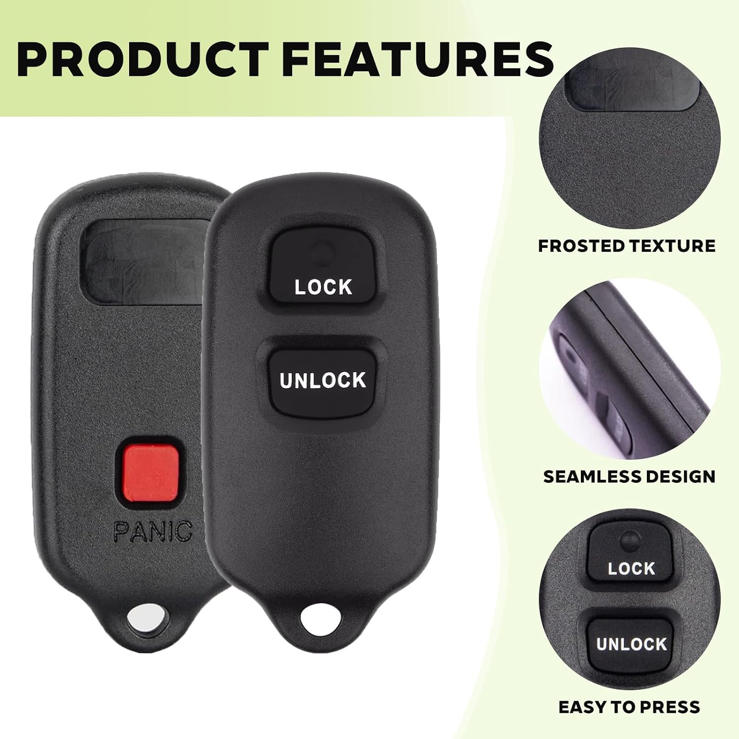 Key Fob Shell Case Replacement for Toyota Celica Echo Highlander Prius Rav4 Tacoma Yaris 4Runner Tundra FJ Cruiser Scion xA xB HYQ12BBX HYQ12BAN 2000-2008 3 Button Keyless Entry Remote Car Key Cover