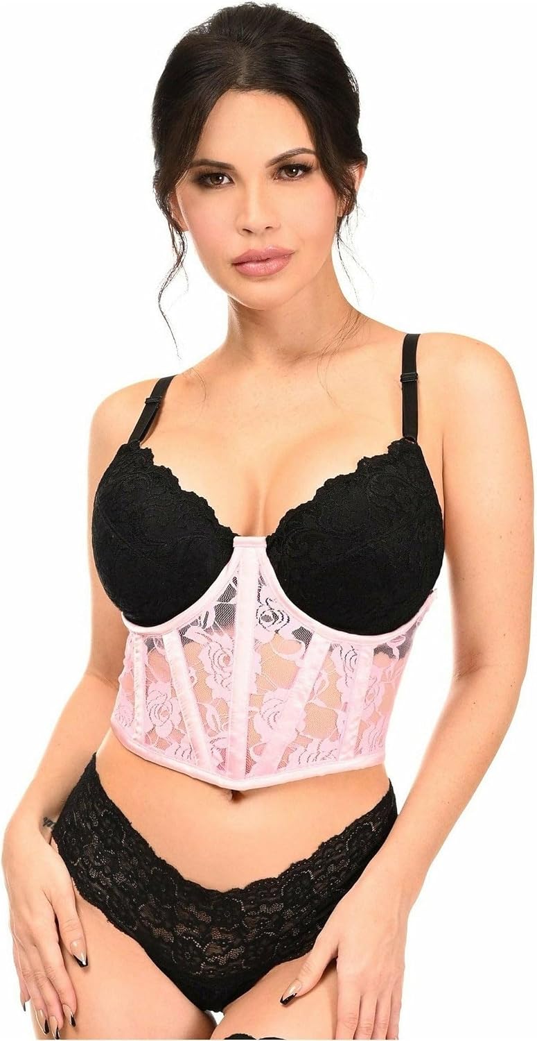 Daisy corsets Women's Lavish Sheer Lace Underwire Waist Cincher Corset