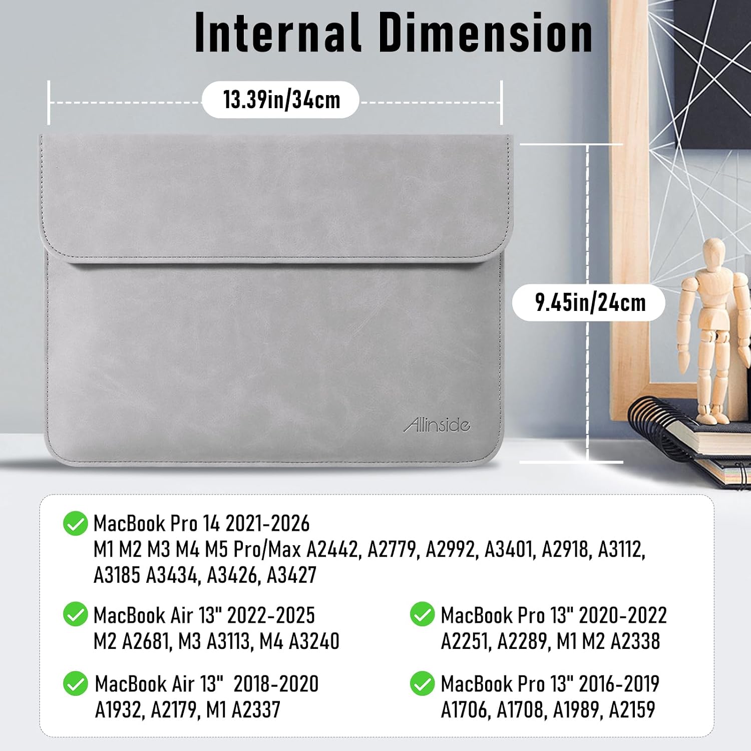 Allinside 13 inch Laptop Sleeve Case for MacBook Neo A3404, Air 13/Pro 13 image 2