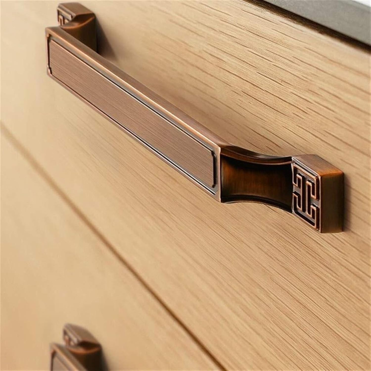Cabinet Pulls Kitchen Drawer Handles Wardrobe Retro Furniture Bathroom Hardware Cupboard Pull 155mm Overall Length Antique(Color:Gold)