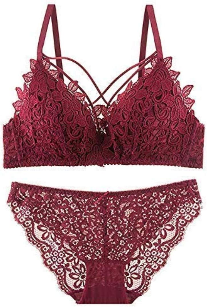 Panache Vogue Women's Sexy Bra Set -Ladies Embroidery lace Underwire Push-up Bra & Everyday Bras Padded Designer Soft Special Day Honeymoon Lingerie Set Set 32-38