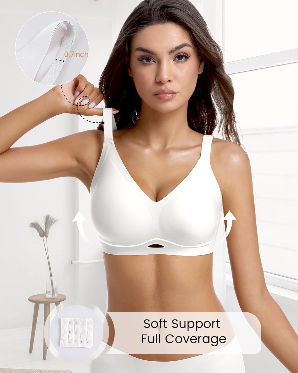 Wireless Jelly Bras for Women No Underwire Push Up Bralette Breathable Soft Comfortable T-Shirt Bra Everyday Wear - Image 3