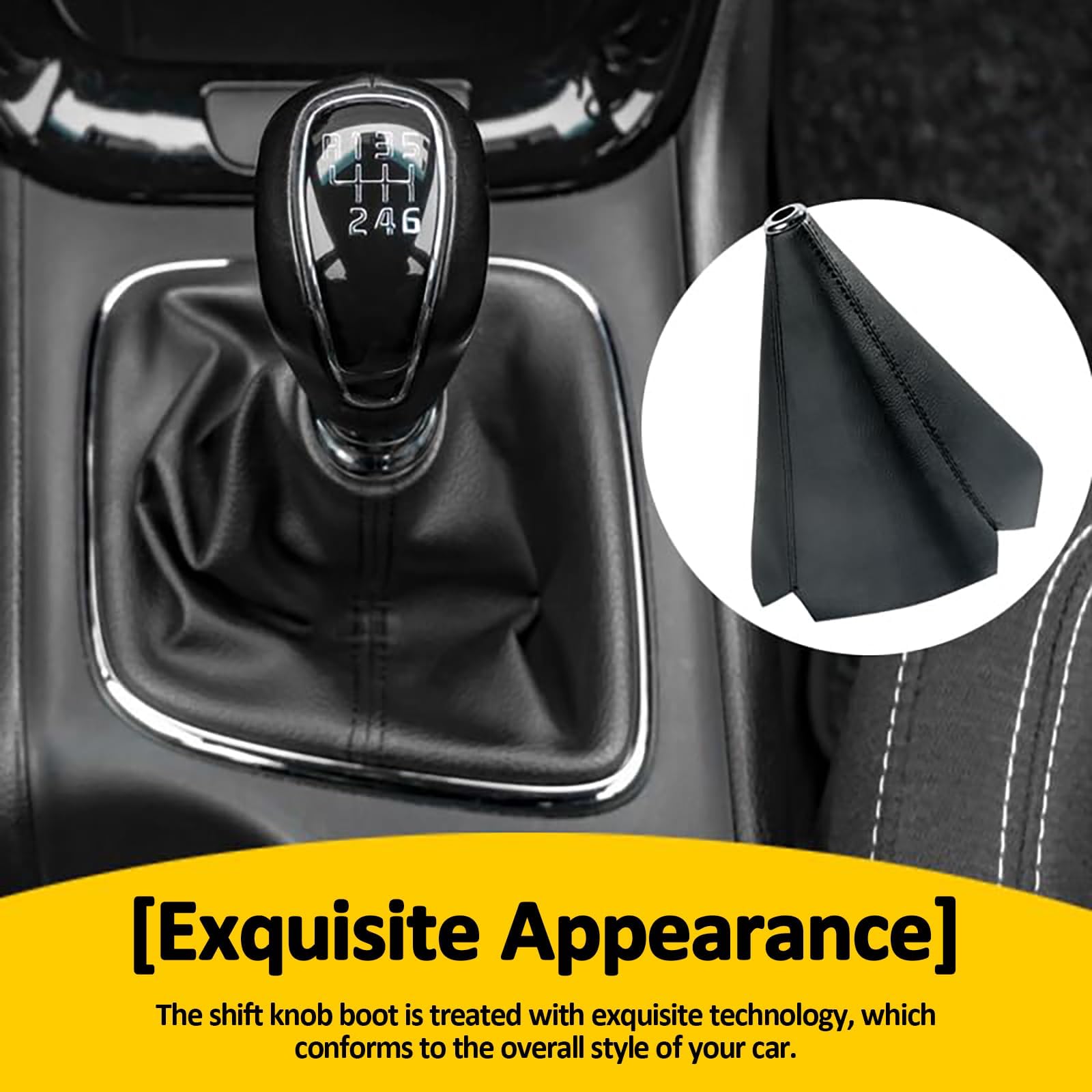 Cuffia Cambio Auto, per Opel Vauxhall Meriva B 2010-2017 Copertura Antipolvere Leva Ricambio Pelle PU Interni Protezione Accessori Copri Cuffie,A