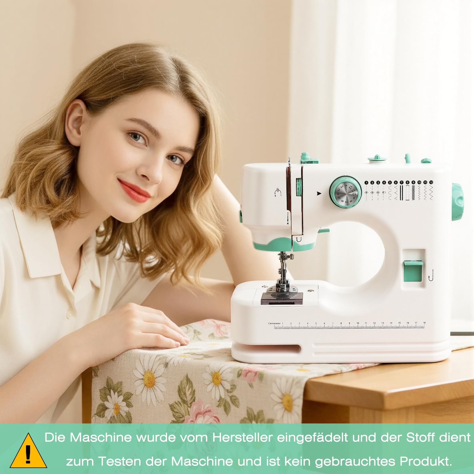 BRICH Mini-Nähmaschine für Anfänger & Kinder, tragbar, 12 Stiche, Pedal | 12 Nähprogramme, Overlock-Funktion, sicherer Fingerschutz, 42-teiliges Zubehör-Set, leicht unter 2kg