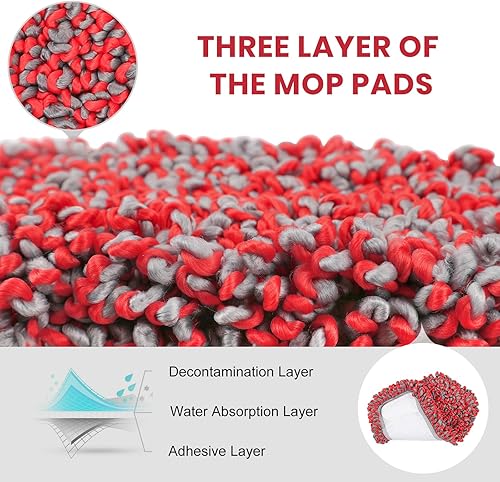 Miniatura 5 de MAVRIZ Trapeadores antipolvo para suelos de madera dura, lavable en húmedo y seco, con mango largo de 58 pulgadas, mopa de microfibra para suelos