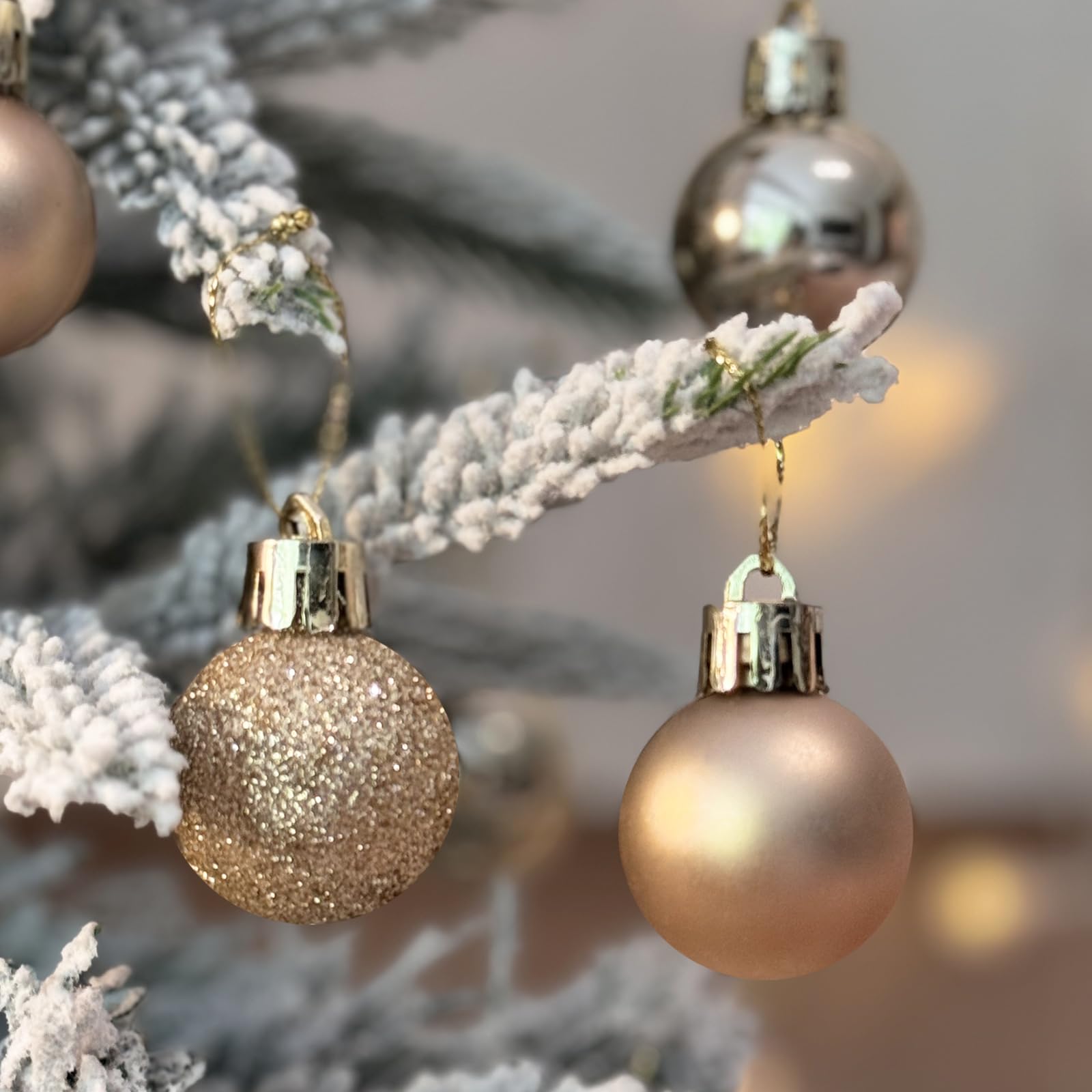 Mini Boules De Noël En Verre – Lot De 24, Diamètre 2,5 Cm – Couleurs Marron, Cuivré, Cannelle – Décoration Sapin
