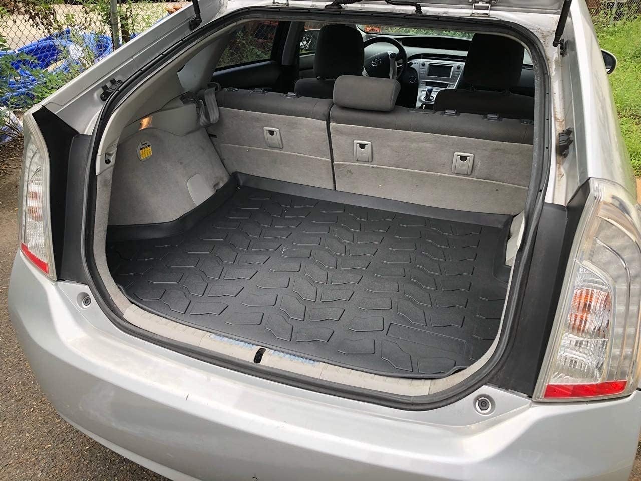 Cargo Liner - Trunk Mat for Toyota Prius 2010-2015 SUV – Weather-Resistant Trunk Mats for Cars with Raised Lip – Non-Slip Car Trunk Mat Rubber – Easy to Install – Laser Pre-Cut Design