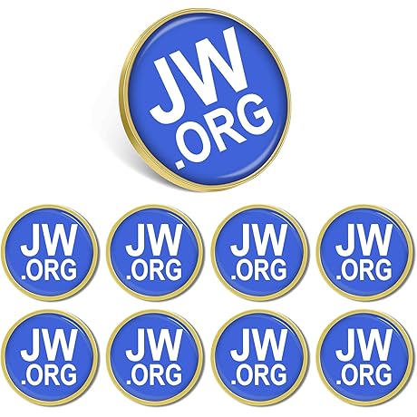 Round Blue JW.org Lapel Pins Bulk for Jehovah's Witnesses - 100 Pack