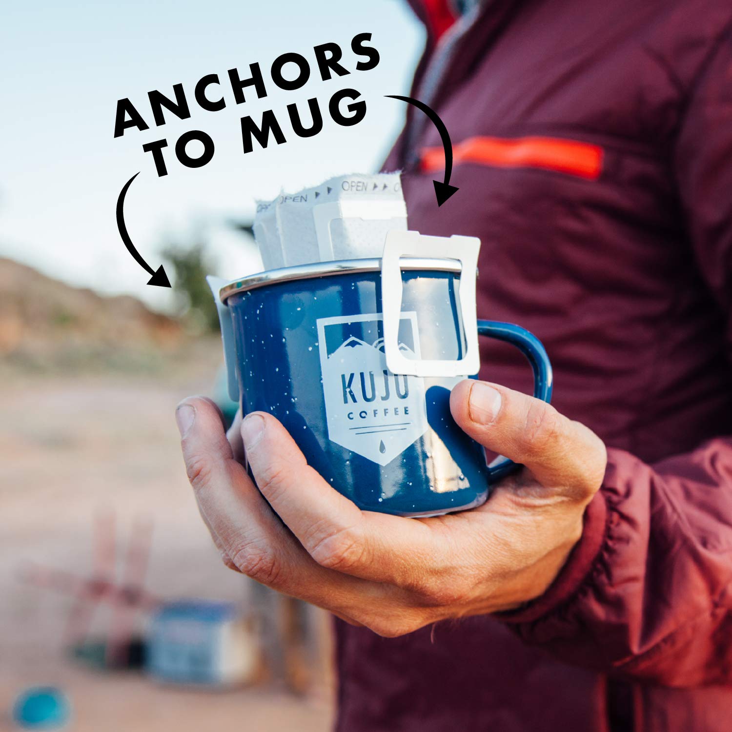 Kuju Coffee Premium Single-Serve Pour Over Coffee | Ethically Sourced, Specialty Grade, Eco-Friendly | Basecamp Blend, Medium Roast, 10-pack