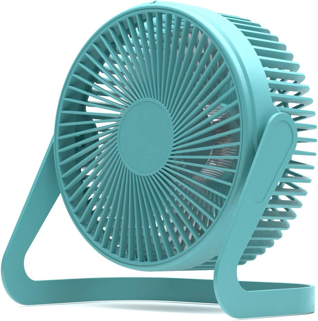 BUPEI 5-inch USB Desktop Fan Rotating Mini Adjustable Portable Electric Fan For Home Office Summer Silent Air Cooler (Color : Dark Blue)