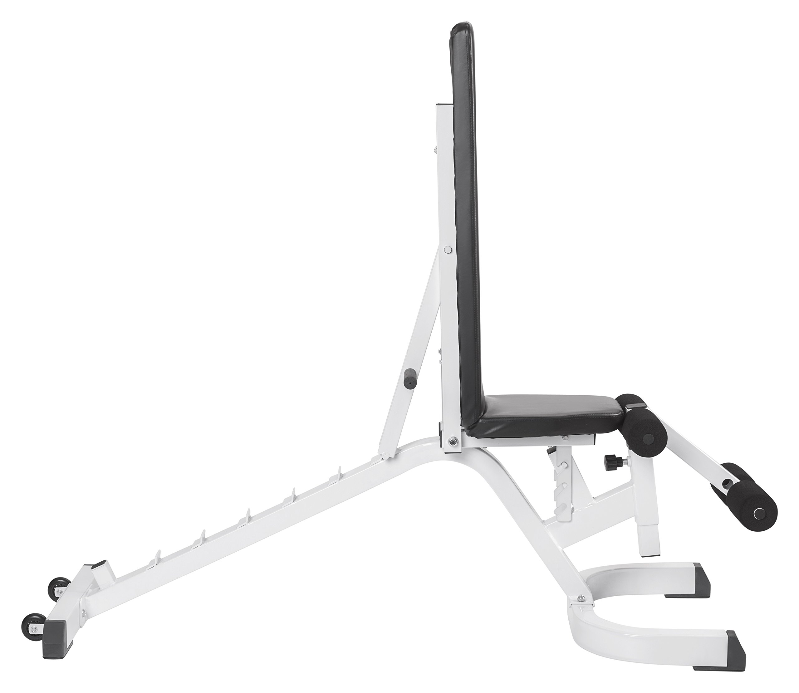 Bad Company Banc de musculation I Banc de musculation réglable sur plusieurs positions avec fixation des jambes en différentes couleurs I Charge maximale jusqu'à 300 kg I BCA-49 (blanc)