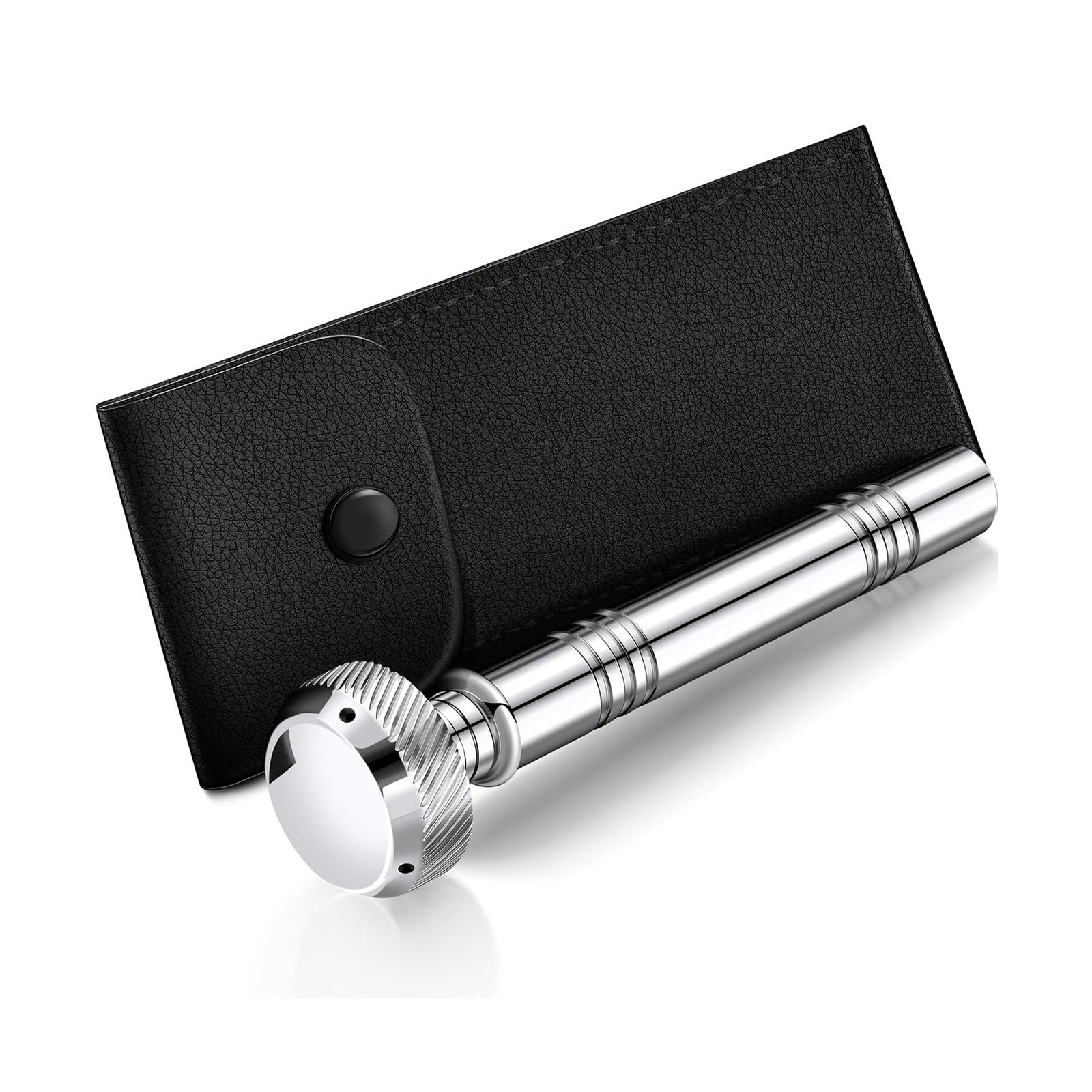 Yupeiukli Silver Pocket Sprinkler With Leather Case, Religious Pocket Aspergillum Tool For Ceremonies For Clergy Member