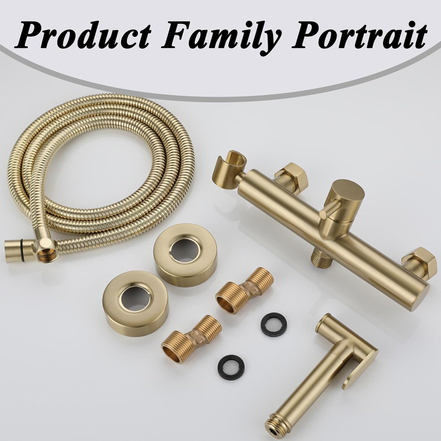 Bidet Sprayer for Toilet Brushed Gold Bidet Sprayer with Stainless Steel Hose Handheld Bidet Sprayer for Toilet Adjustable Hot and Cold Hand Held Bidet Sprayer 15cm Hole Spacing