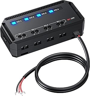 ELECTOP 12V Fuse Block, Universal 20A Motorcycle Automotive Fuse Block Fuse and Relay Box Kit with 4 Circuits Low Profile Mini Blade Fuse Holder, Battery Fuse Box Terminal Block for 12 Volt Vehicles