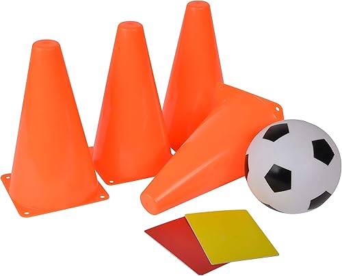 Simba Juguetes  Juego de 4 conos de fútbol cada uno Altura 6.69 pulgadas, 1 bola D 3.54 pulgadas, 1 tarjeta amarilla y 1 roja,