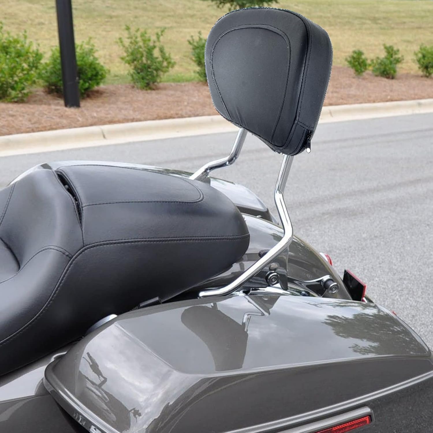 Detachable Sissy Bar Passenger Backrest Compatible with Harley Touring (Chrome)