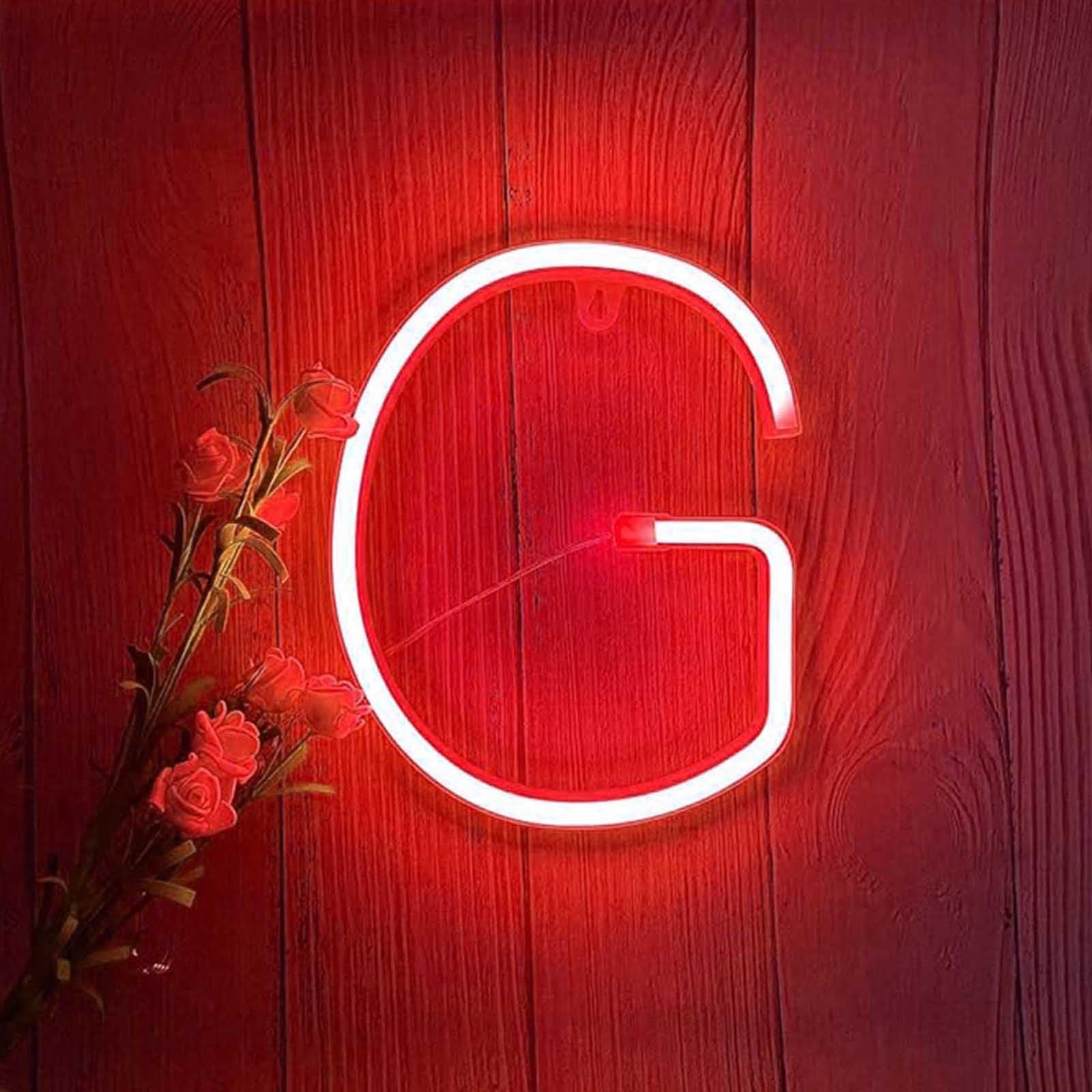 Red LED Neon Sign for Outdoor Garden & Patio Portable Battery/USB Design for Camping & Festivals Enhances Landscape & Party Lighting（Letters G） — image 1