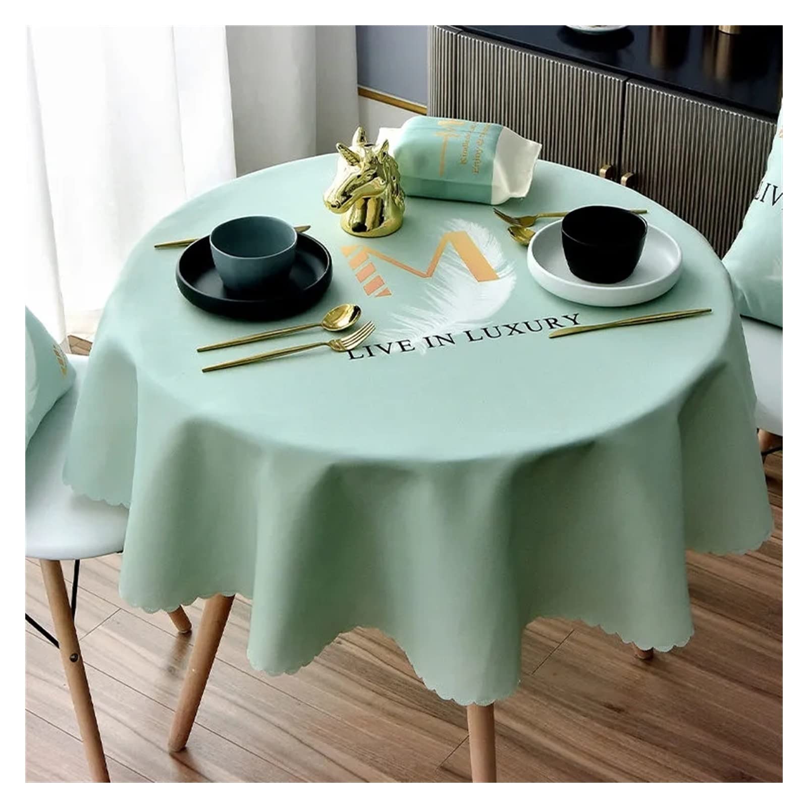 Nappe ronde anti-poussière imperméable 120cm pour protéger la table
