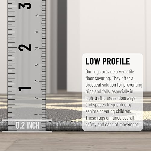 Miniatura 4 de Ottomanson Glamour Collection - Alfombra para cocina, baño y pasillo, antideslizante, diseño de enrejado marroquí contemporáneo