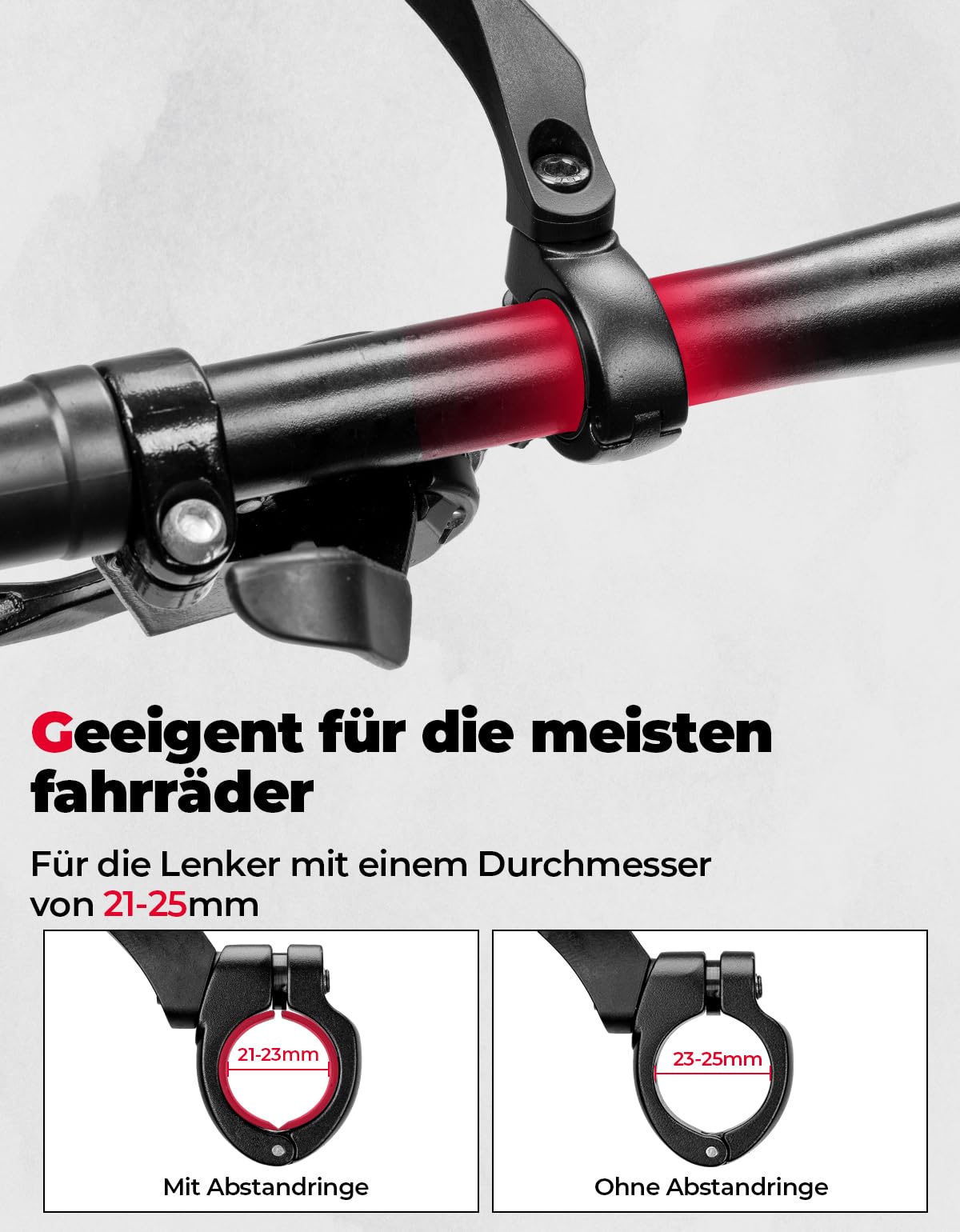 Specchietto Retrovisore Bici CEMOFE - Sinistro, Convesso, Regolabile 360°, Per Manubri 18-22mm, Per MTB E E-Bike - Foto 12