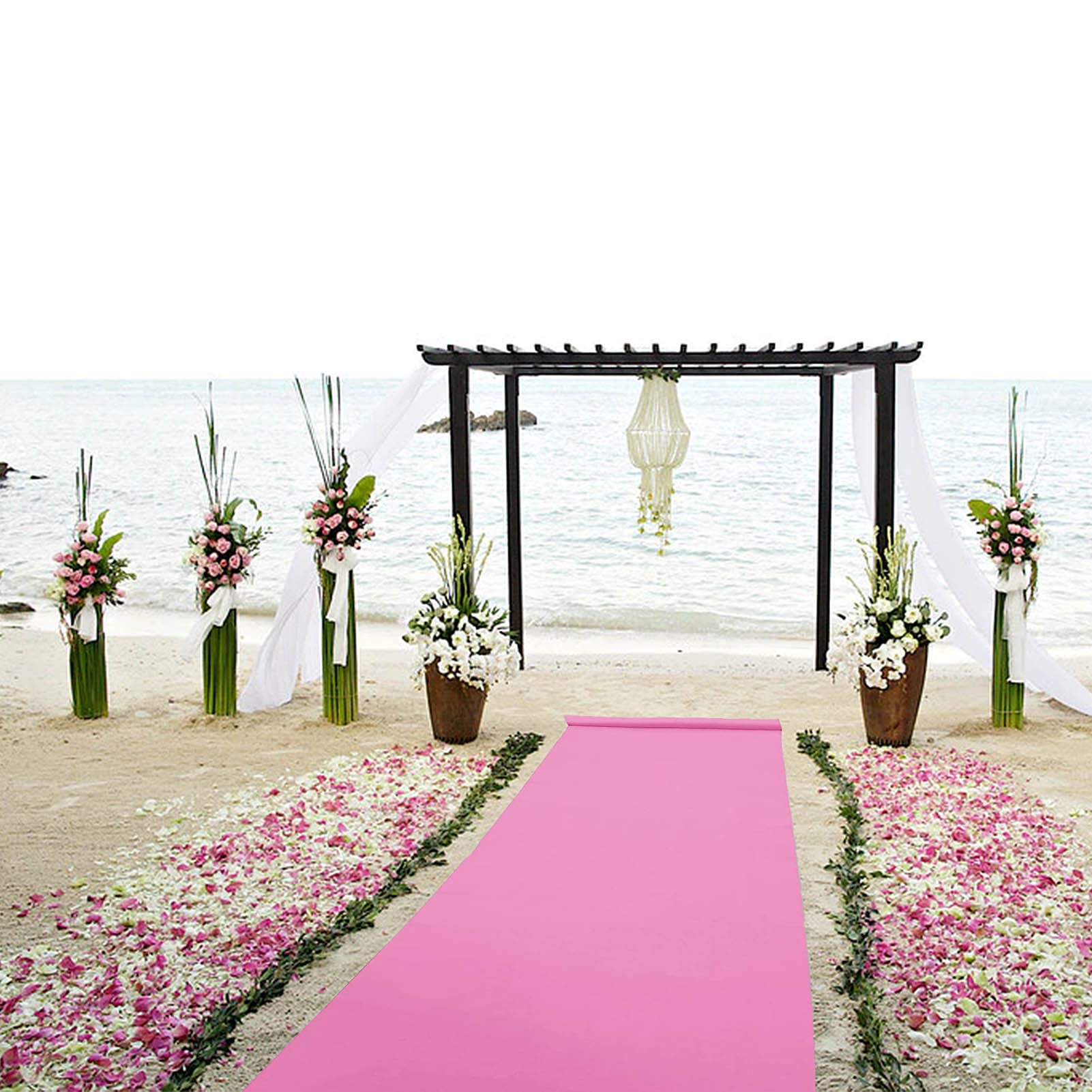 Pink Wedding Ceremony Aisle Runner 10m 30m Floor Rug Runway Carpet Party Accessories for Prom Birthday Events Bridal Shower Walkway Runner