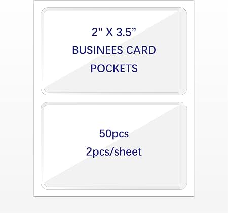 business card adhesive sleeve IMAGAME Clear Pockets, 50 Pack perfect order Whether you need a Any other mono black Pack or Box:Box (24)