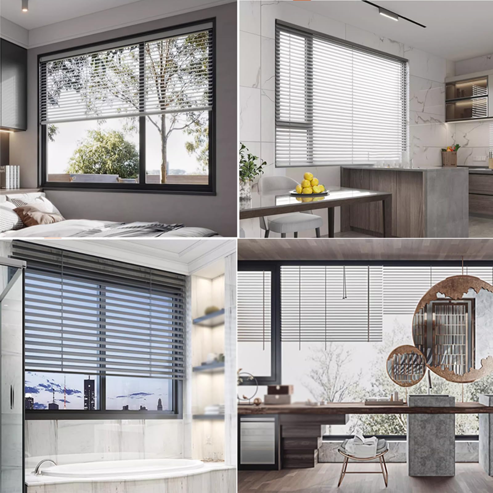 Aluminium-Jalousien,Metall-Jalousette Für Fenster,Innen Verdunkelungs-Rollo,Fensterjalousie Lamellen-Rollo,Wasserdicht,Lichtanpassung,Sichtschutz,Anpassbar,Breite x Höhe (155cm x 100cm)