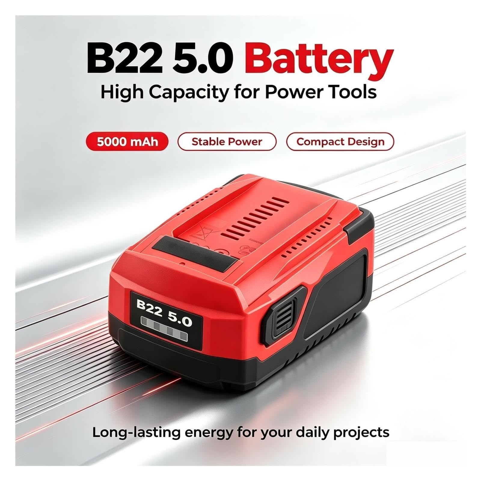 Nueva Batería De 22V 5000MAh Compatible con Hilti Herramientas Eléctricas | Batería de repuesto for herramienta eléctrica B22, taladro inalámbrico y destornillador de impacto de 18V, 21,6 V y 22V