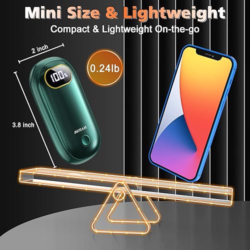 Miniatura 72 de Calentadores de manos recargables – Calentadores de pies eléctricos paquete de 2 unidades de hasta 127.4 ℉ con 15 horas de calor, pantalla LED