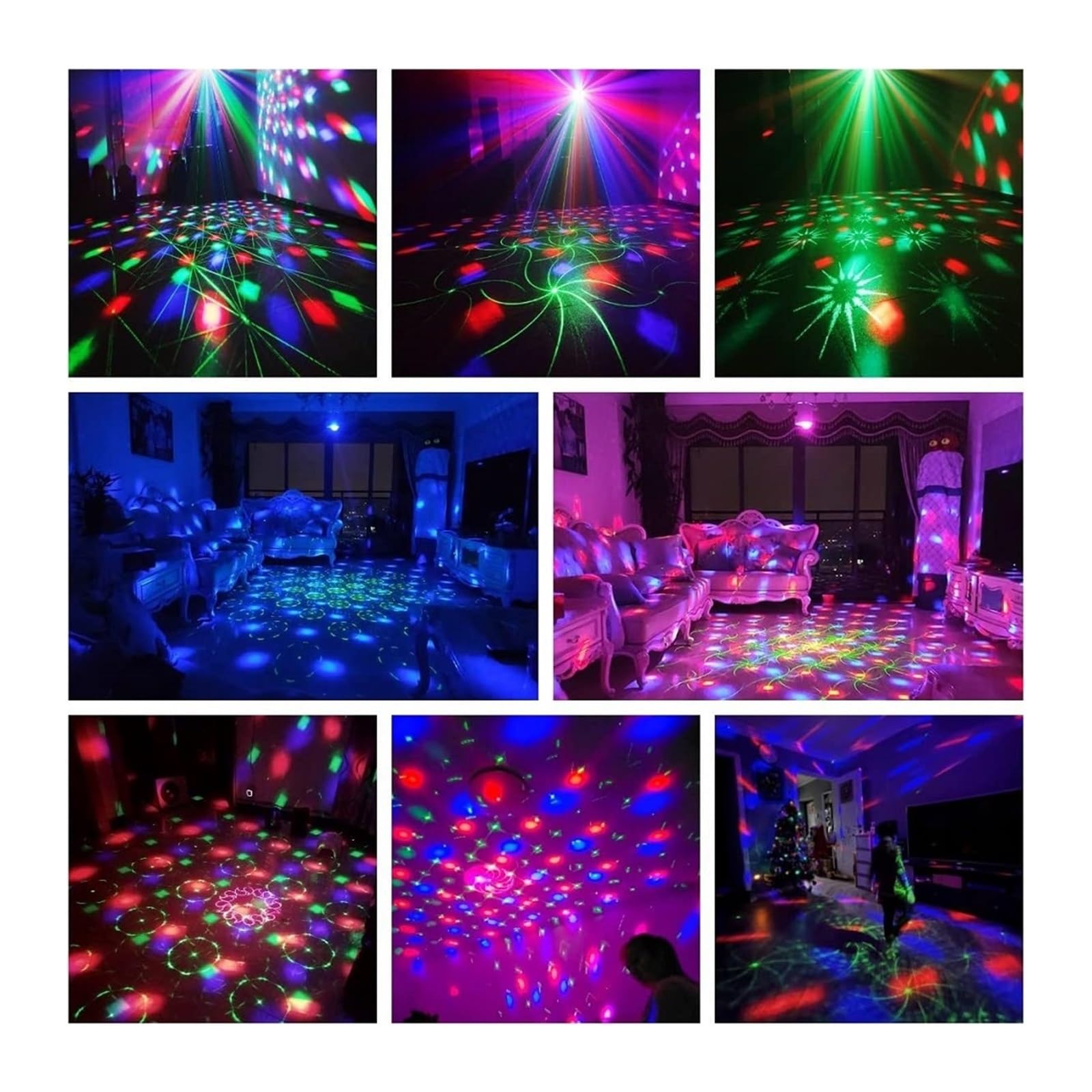 EDEDE Strobo Discoteca, Luci da Festa Dj Disco Ball Light Pattern Projector Sound Activated Dance Birthday Bar Decorazione Natalizia for Matrimoni per Feste da Ballo DJ di Compleanno Karaoke