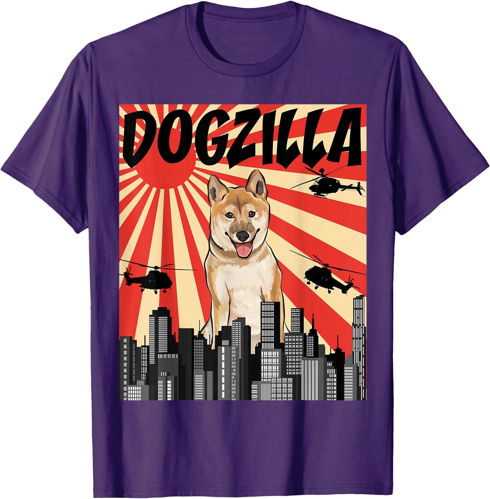 Funny Retro Japanese Dogzilla Shiba Inu T-Shirt