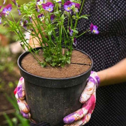 Miniatura 2 de Happyyami 12 Pcs Flower Pot Coir Mat Cypress Mulch Coir Mulch Ring Mat Fiber Mulch Bedding Sets Vegetable Plants