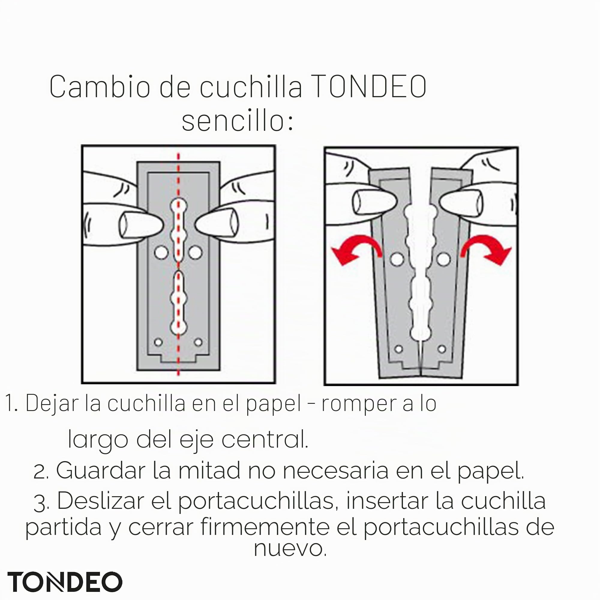 TONDEO Cuchillas de afeitar TSS3+ | 5x10 cuchillas dobles inoxidables para navajas de afeitar TONDEO | Tradición de maestría artesanal