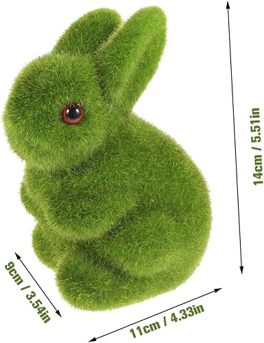 Miniatura 9 de Garneck Miniature Bunnies Plant Vase Artifical Animal Turf Grass Green Grass Rabbit Figurien Preserved Animal Fake Simulation False Doll Container