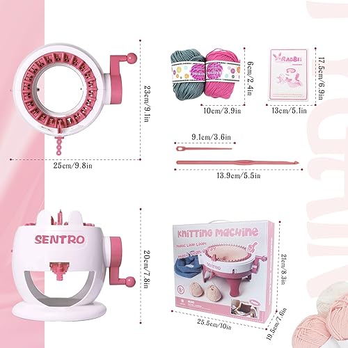 Miniatura 7 de Máquina de tejer, 22 Agujas Inteligente Tejer Ronda Telar, Tabla de Tejer Rotación Doble Tejer Máquina de Telar para Adultos o Niños, Tejer Telar