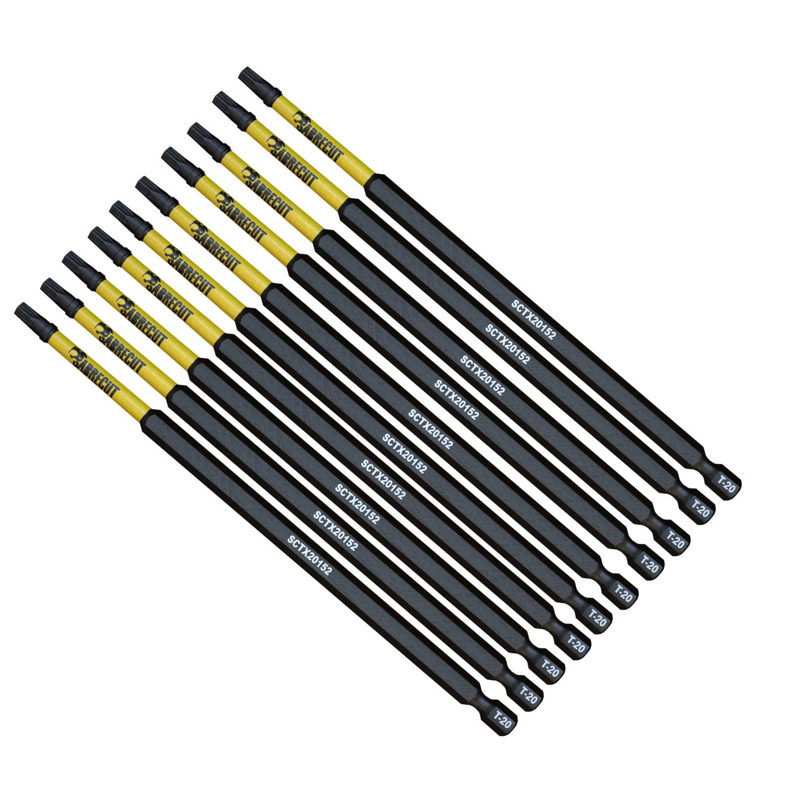 10 Embouts Tournevis Percussion TX20 SabreCut 50mm - Torx Heavy Duty - Boîte Rangement Incluse