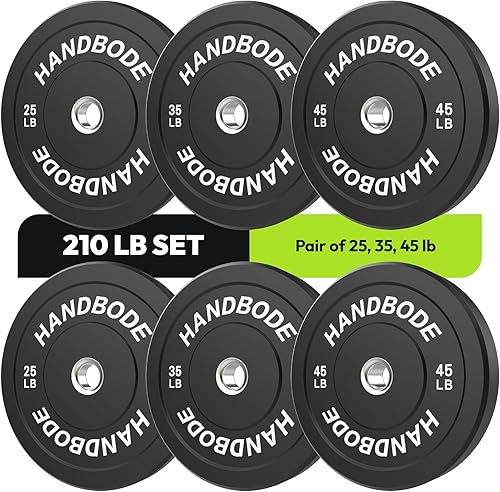 Miniatura 18 de Juego de discos de peso de 2 pulgadas de alto rebote, juego de discos olímpicos de 45/100/160/190/260/300 libras, juego de discos de peso de colores