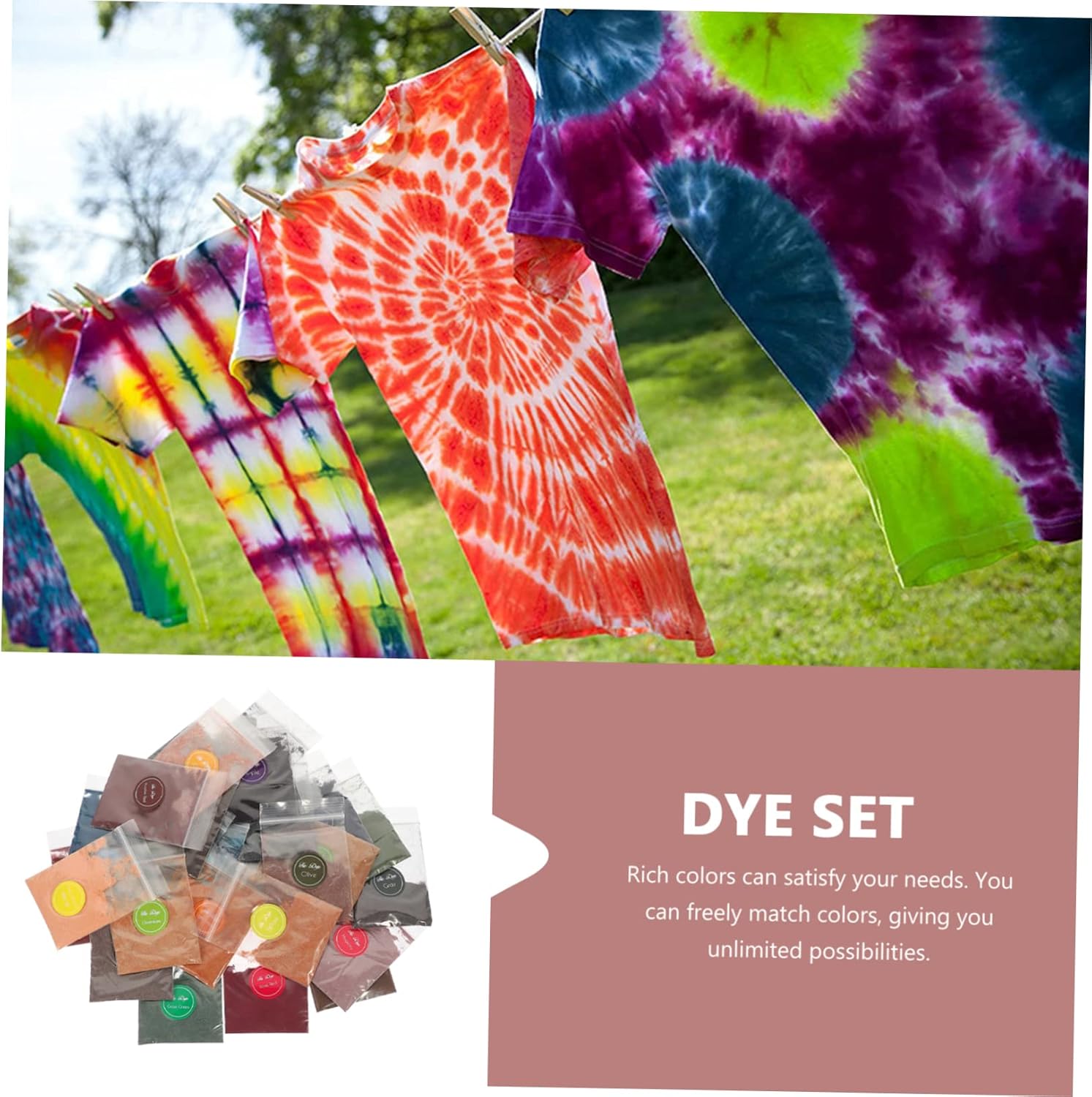 Gadpiparty 32Bags Color Tie Dye Powder Kit for DIY Shirts for Parties and Festivals for Adults Great Family Entertainment Fun Crafting Supplies