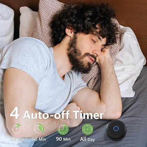 Miniatura 6 de Sleepbox Máquina portátil de sonido de ruido blanco con 30 sonidos relajantes, batería recargable pequeña para viajes, control de volumen de 32,