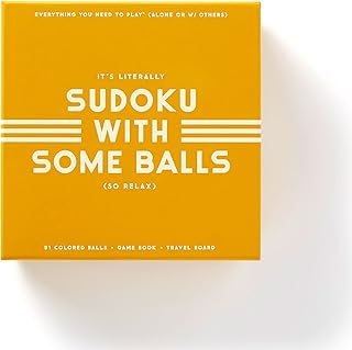 Sudoku with Some Balls Sudoku Game Set from Brass Monkey - Sudoku with a Twist, Perfect for Traveling, 7.8