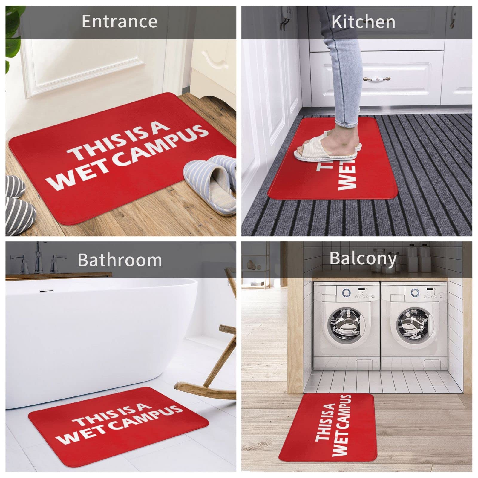 Zerbino per esterni e autunno, con scritta "This is a wet campus", divertente decorazione per patio, casa, esterni (65 x 90 cm)
