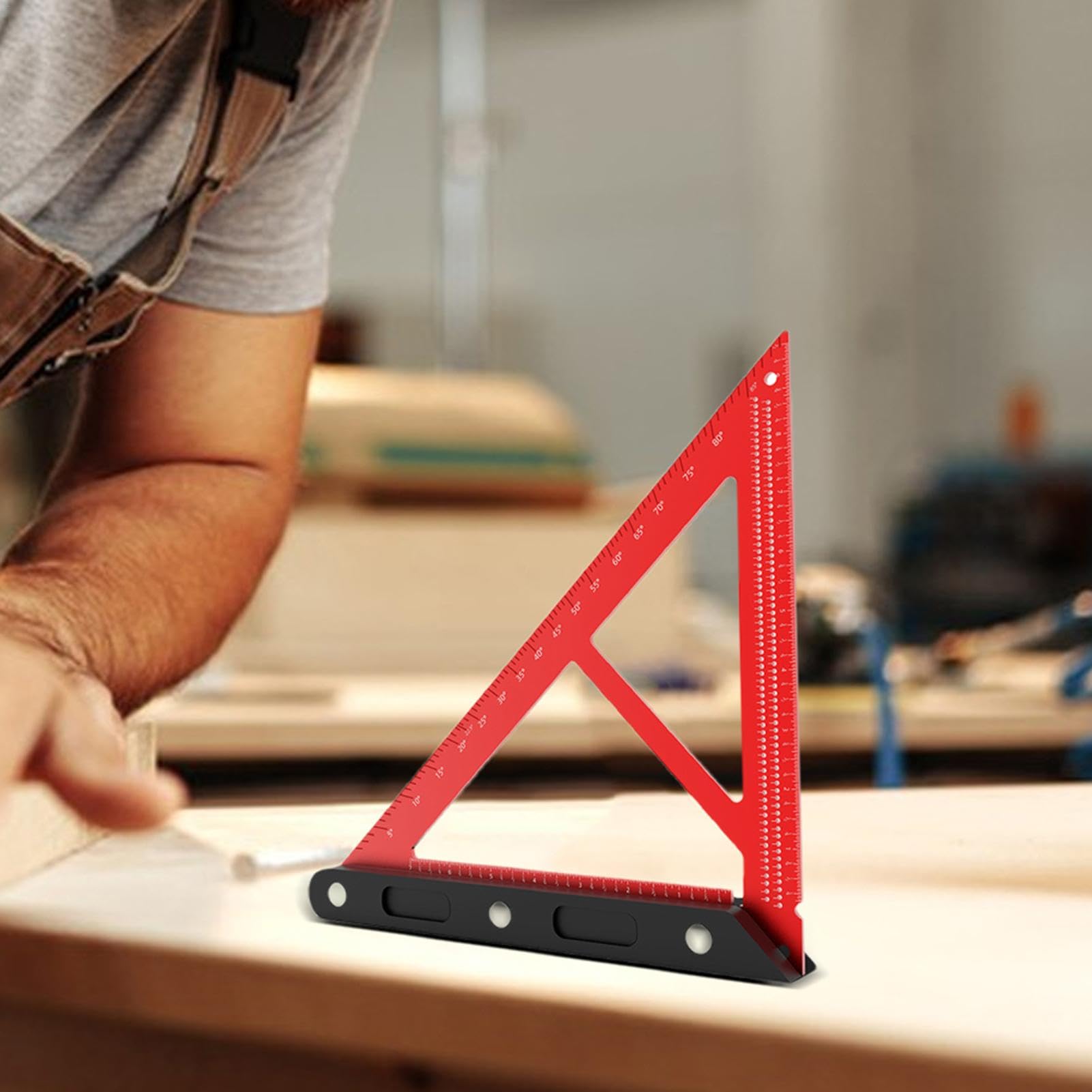 per falegnameria,Squadre per falegnameria | Strumento di misurazione per la lavorazione del legno | Trave quadrata di design con fori di precisione, lega di alluminio per disegnare | Strumento in Lega Alluminio con Fori di Precisione per Misurare e Disegn