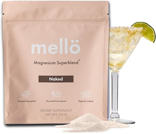 Ned - Mellö Naked Magnesium Superblend - Mezcla de bebida - Complejo de magnesio con glicinato de magnesio y L teanina 30 porciones - Apoya la