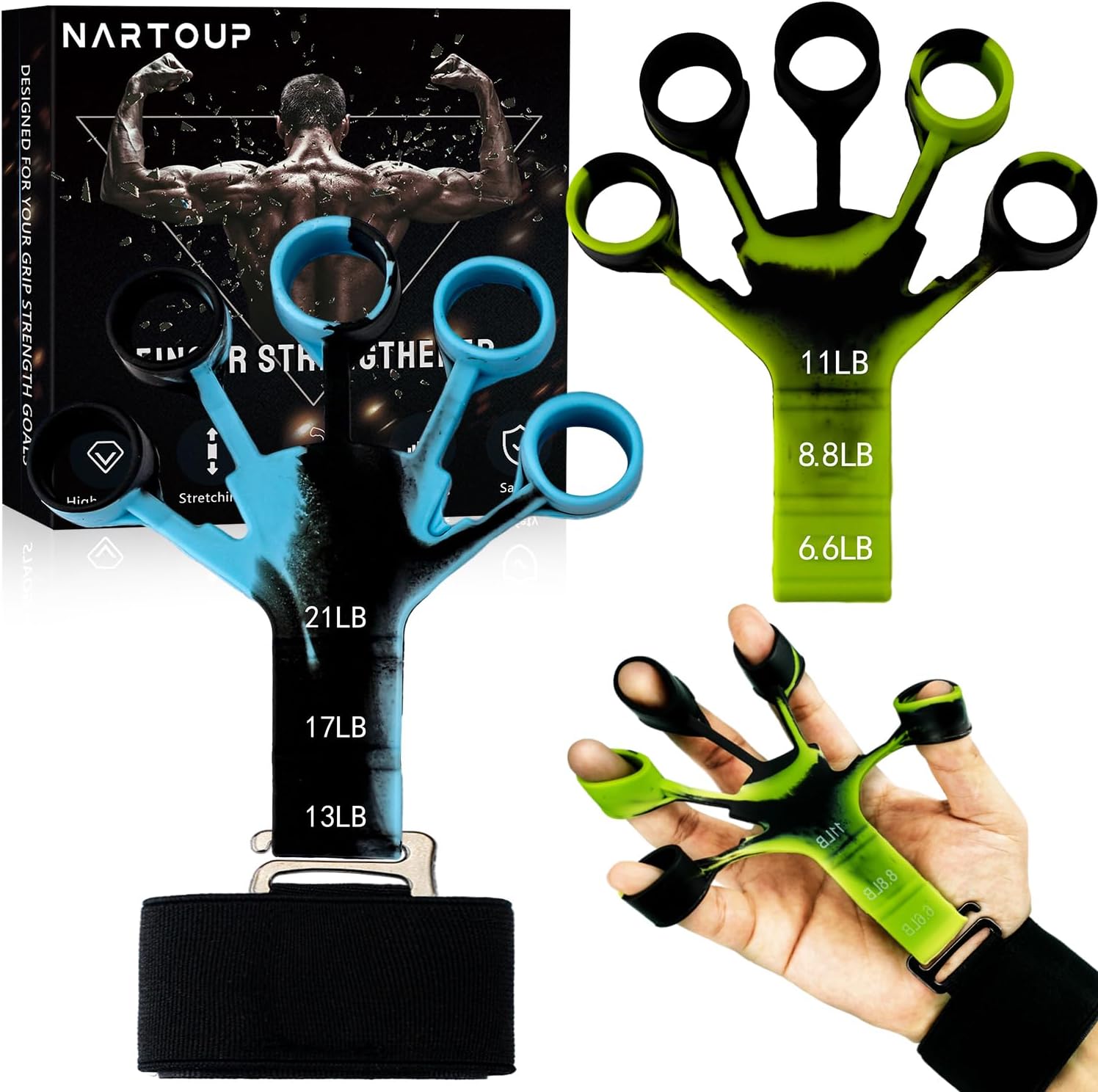 Finger Strengthener, 2023 NEW Grip Strength Trainer 2 PCS, Finger