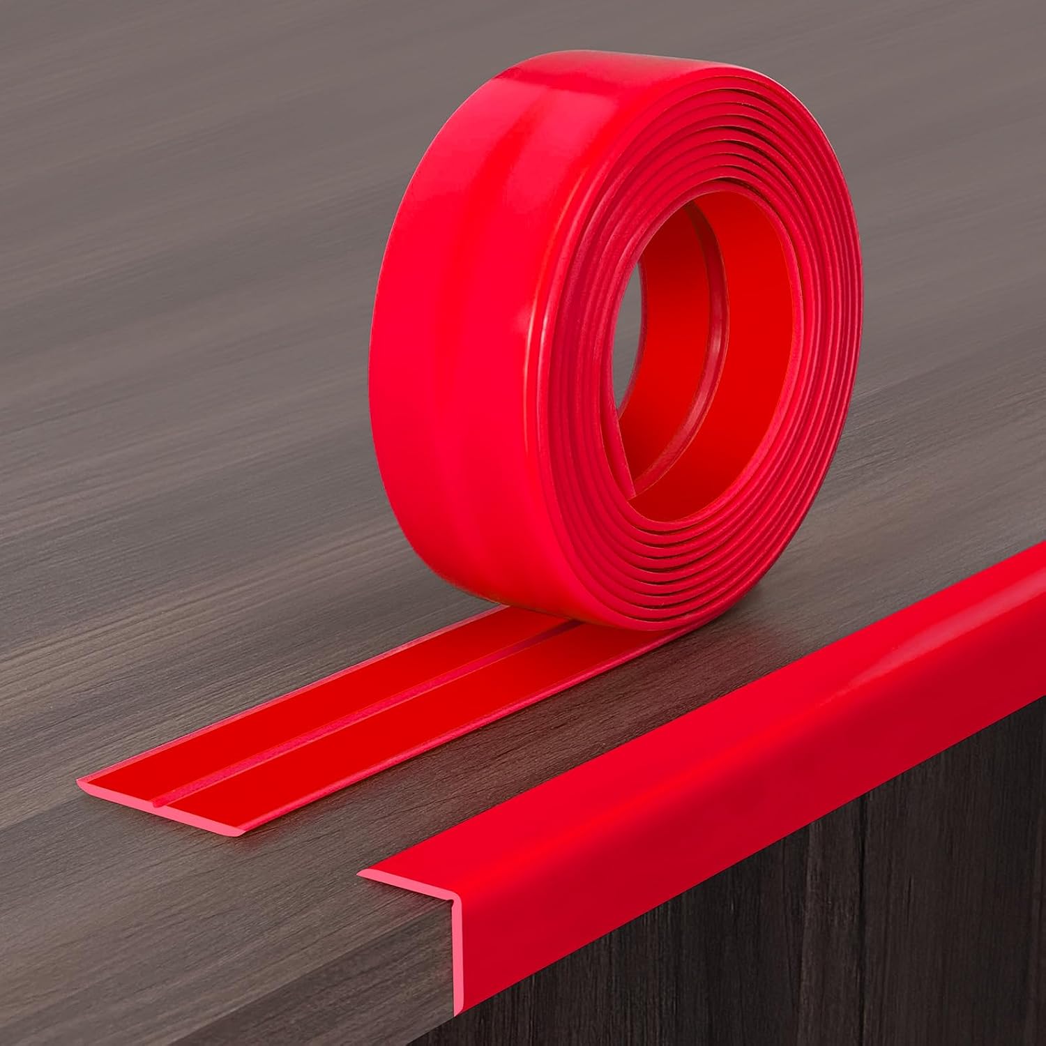 Flexible L-Shaped Rubber Edge Trim - 90 Degree Tile Corner Peel & Stick Edging Trim - Black, 20Ft, EPDM Material