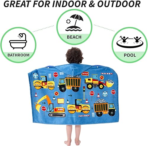 Miniatura 158 de Toallas de baño para niños, toalla para niños con capucha para playa, baño, piscina, toallas de natación de 30 x 50 pulgadas, tamaño grande, ultra