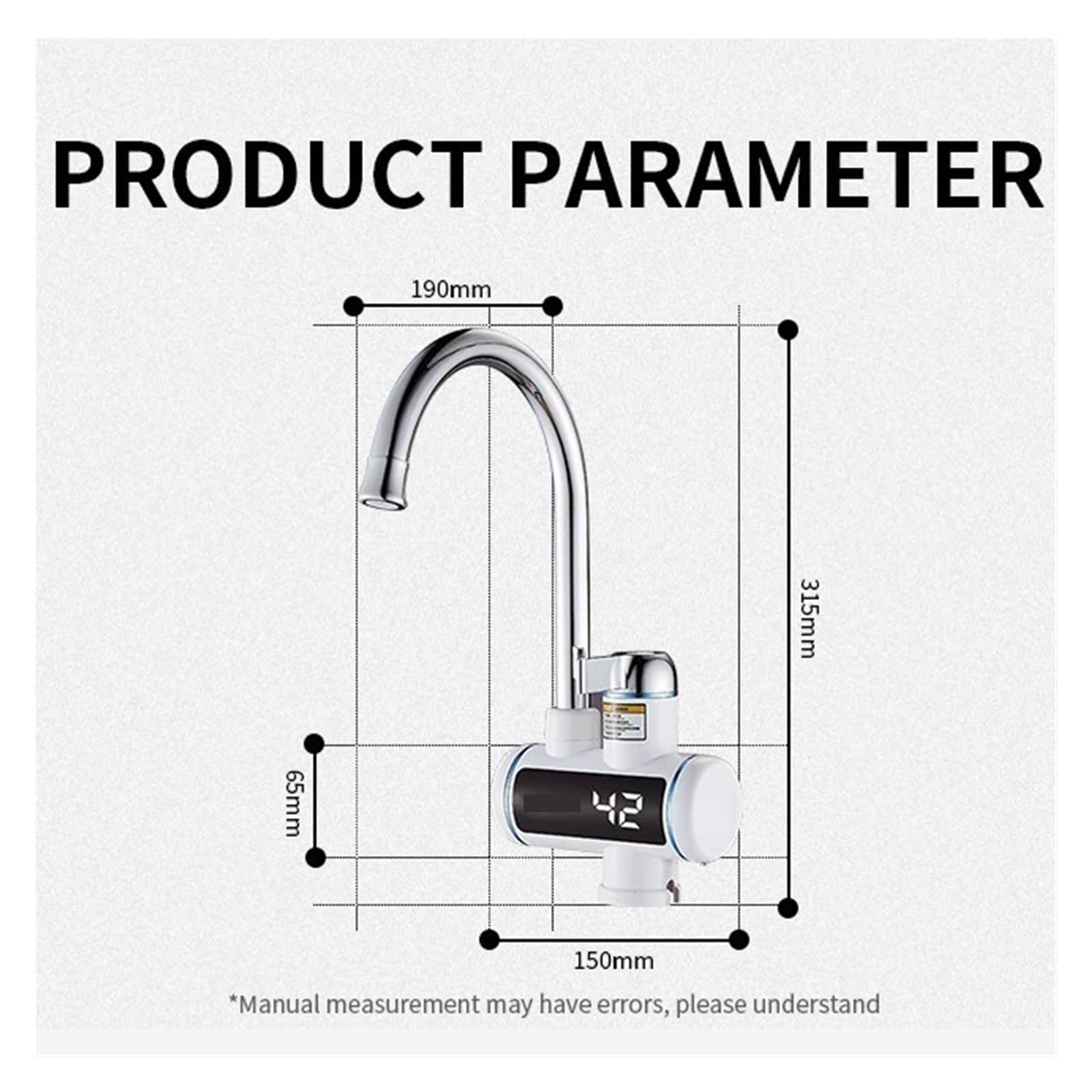Rubinetto for Scaldabagno Elettrico Istantaneo for Bagno di Casa Rubinetto Senza Serbatoio for Riscaldamento Istantaneo Rapido Caldo E Freddo La Sicurezza Efficiente