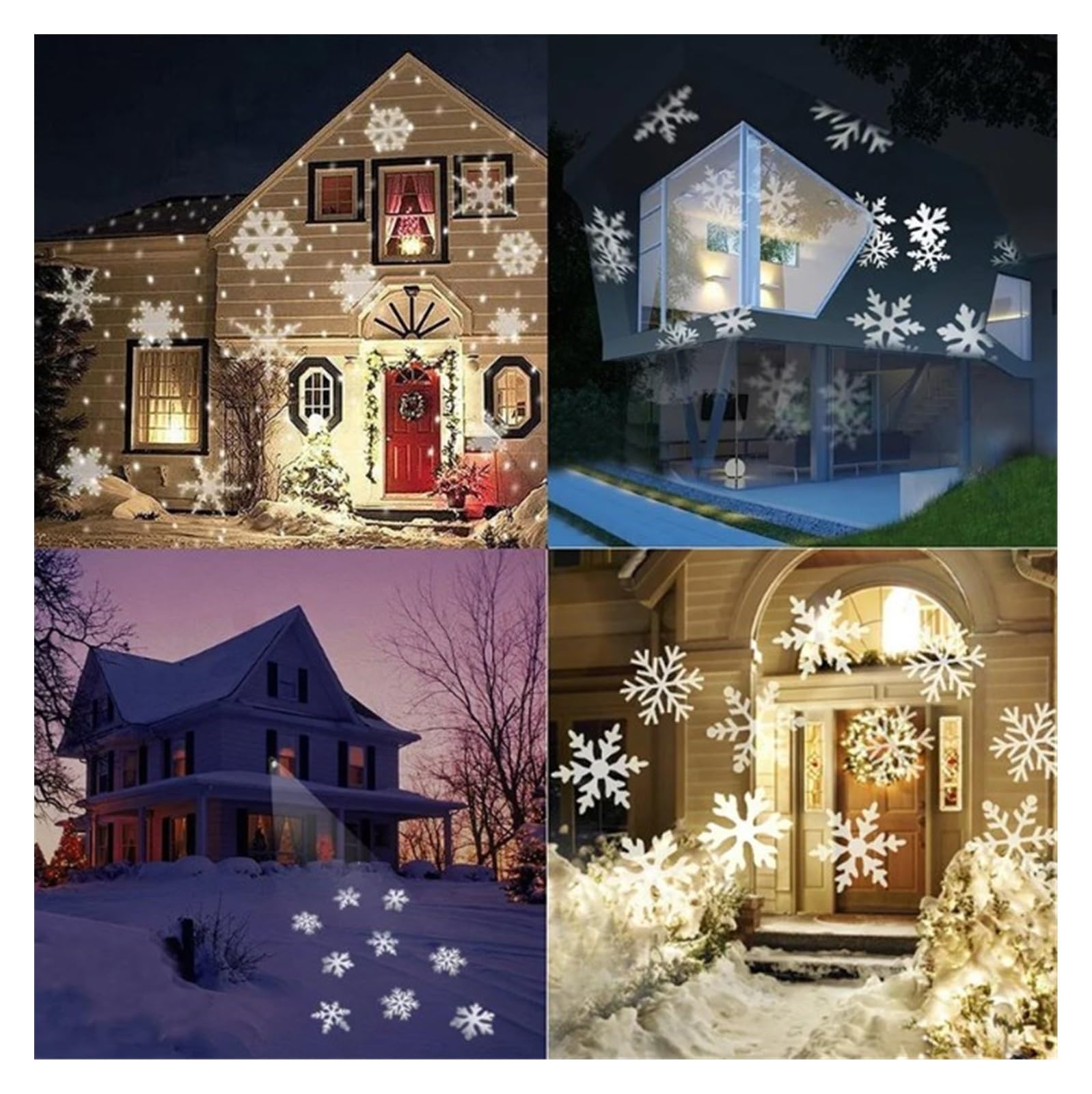 proiettore di luce, Lampade da neve mobili impermeabili a forma di fiocco, luci palcoscenico a LED for esterni, feste Natale, paesaggio, prato, giardino(White Snowflake)