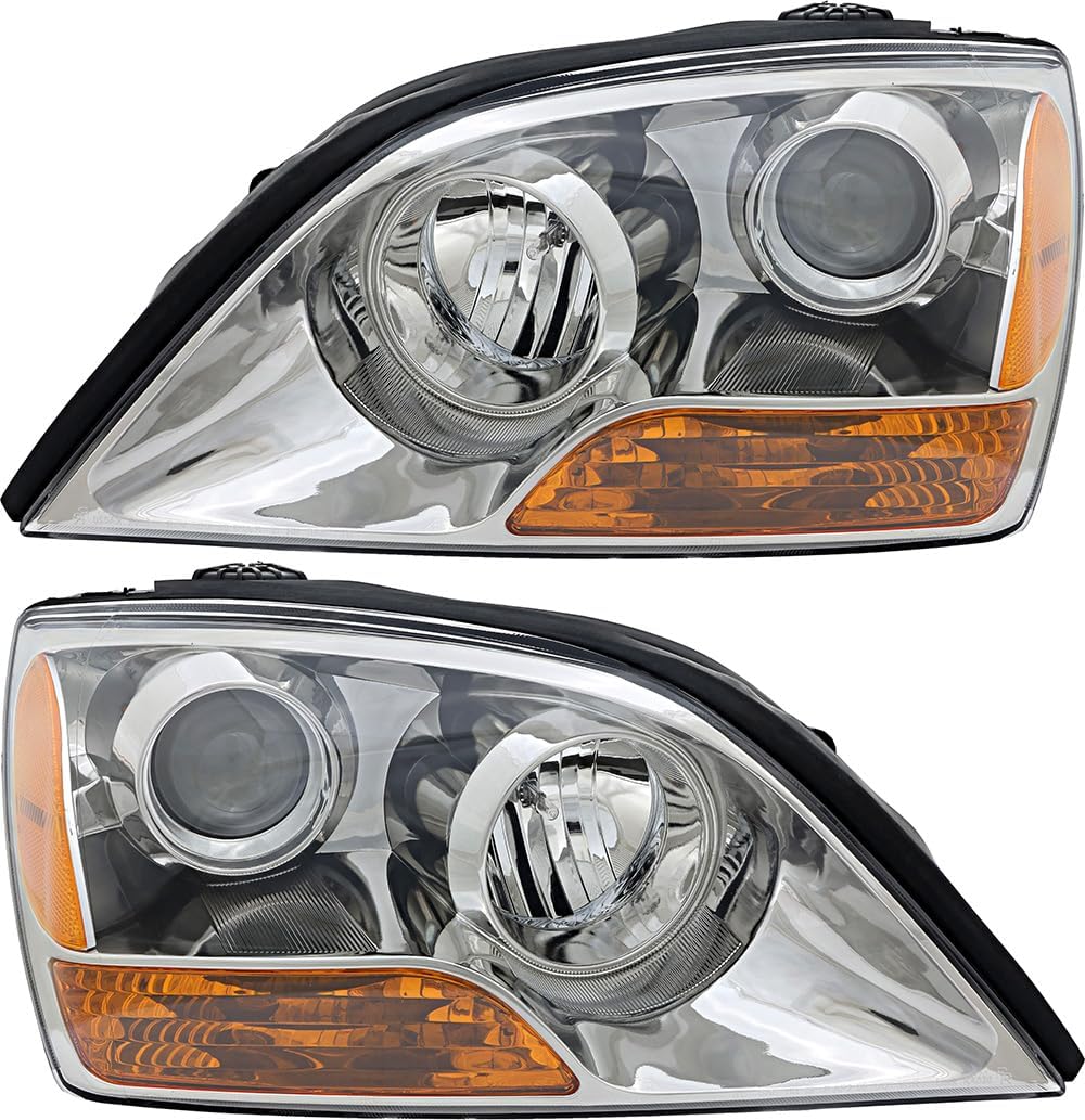 For Kia Sorento Headlights Lamps Set 2007 Halogen Driver and Passenger Side